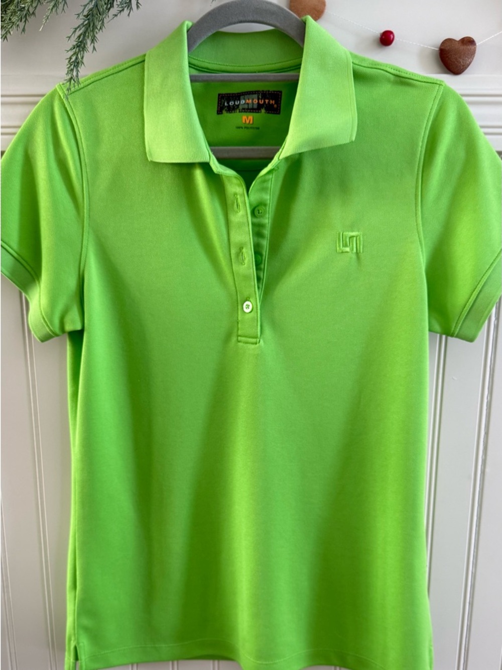 Loudmouth Women's Medium Lime Green Polo Performance